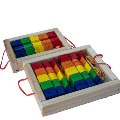 CAJON DE FIGURAS GEOMETRICAS KURIMI MADERA 45U