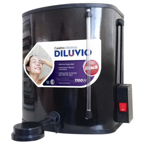 Calefón eléctrico Indelplas D20 max enlozado black