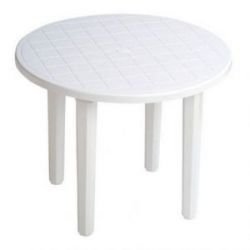 Mesa de jardín Laury 14468 redonda blanca 90 cm