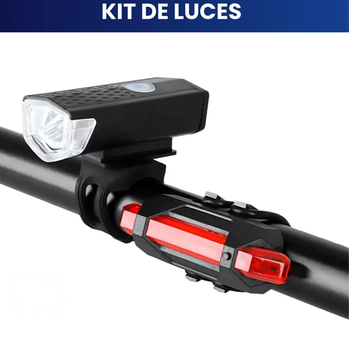 Accesorio para bicicleta luz delantera y trasera con carga USB