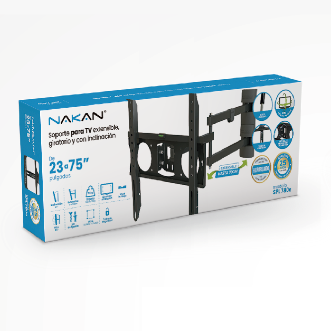 Soporte para TV Nakan SPL 378E extensible y giratorio 23" a 75"