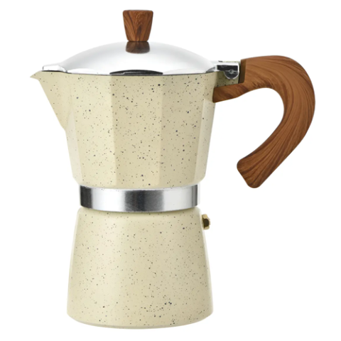 Cafetera italiana Hanilton 12 tazas beige